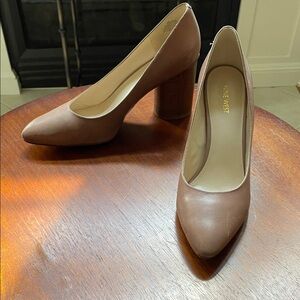 Nine West Tan Block Heel Shoes
